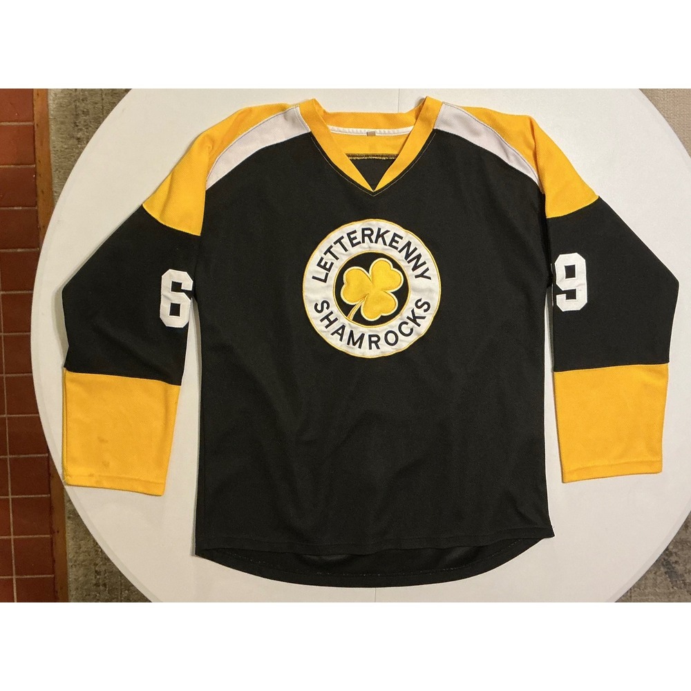 Letterkenny‎ Shamrocks Hockey Jersey 2XL Shoresy 69 Black Yellow TV Show Merch